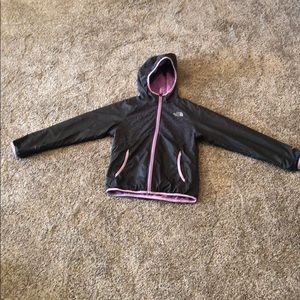 The North Face Reversible Gray/Purple Fleece Coat